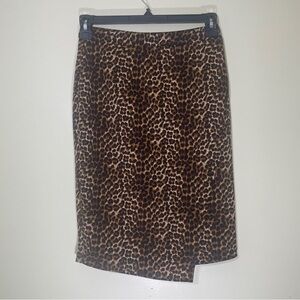 Jules & Leopold leopard print skirt women’s small pencil midi stretchy layered